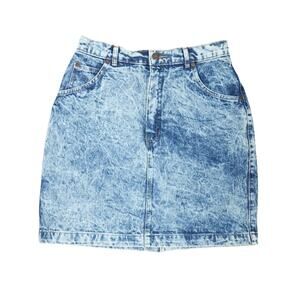 Vintage 90s Gap light blue acid wash denim jean mini skirt 28"